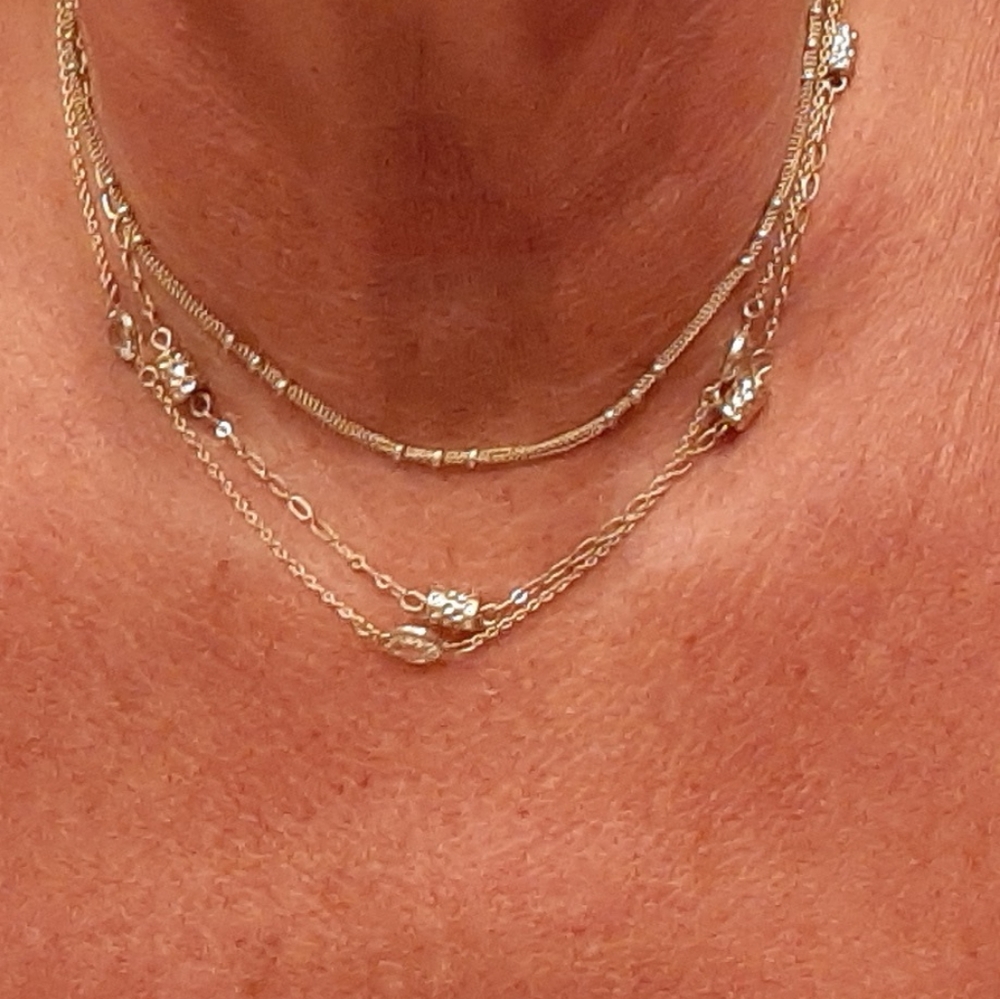 Triple strand Lia Sophia necklace 17" (gold)
